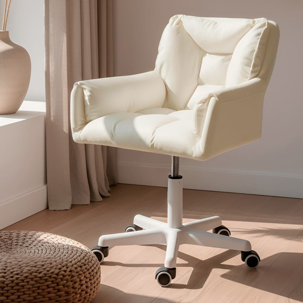 Silla Giratoria de Escritorio Oficina Buckingham Vanity Blanca